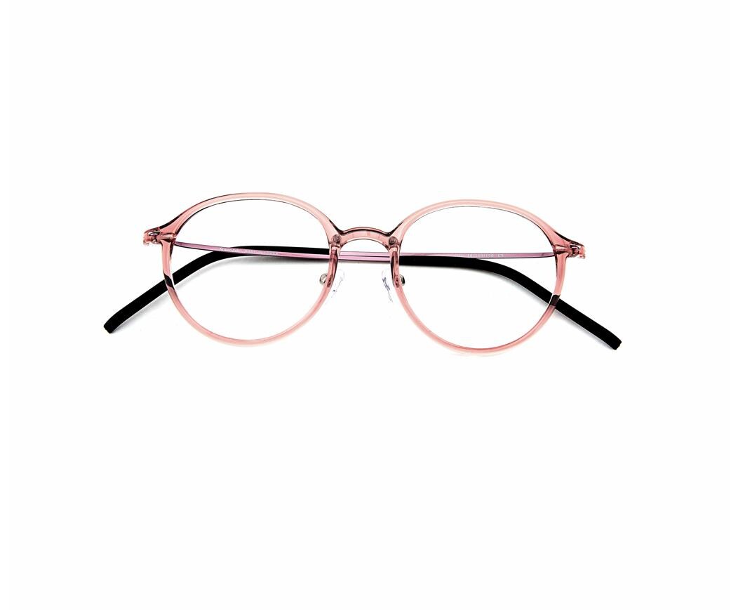 Ultra Lightweight Ultem Round Eyeglasses | Transparent Pink Optical Frame | Korean Eyewear | Unisex Frame — view 7