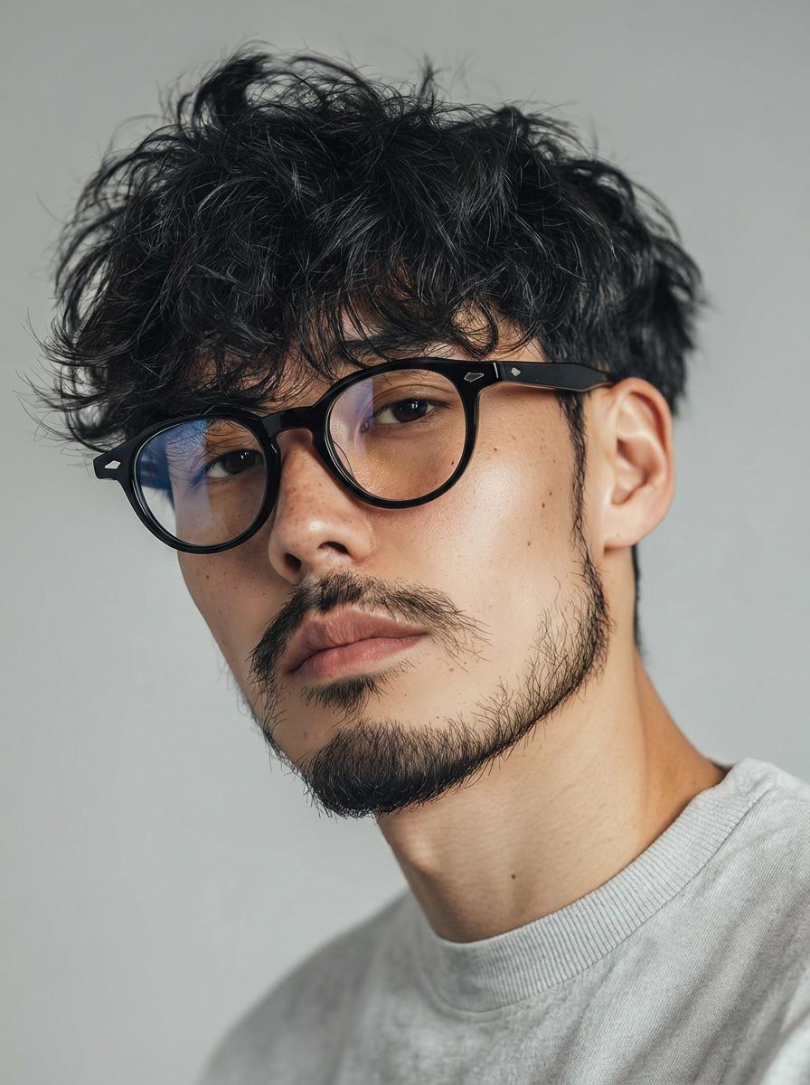 Minimalist Black Round Acetate Eyeglasses, Lightweight Korean Design, Unisex Optical Frame — view 8
