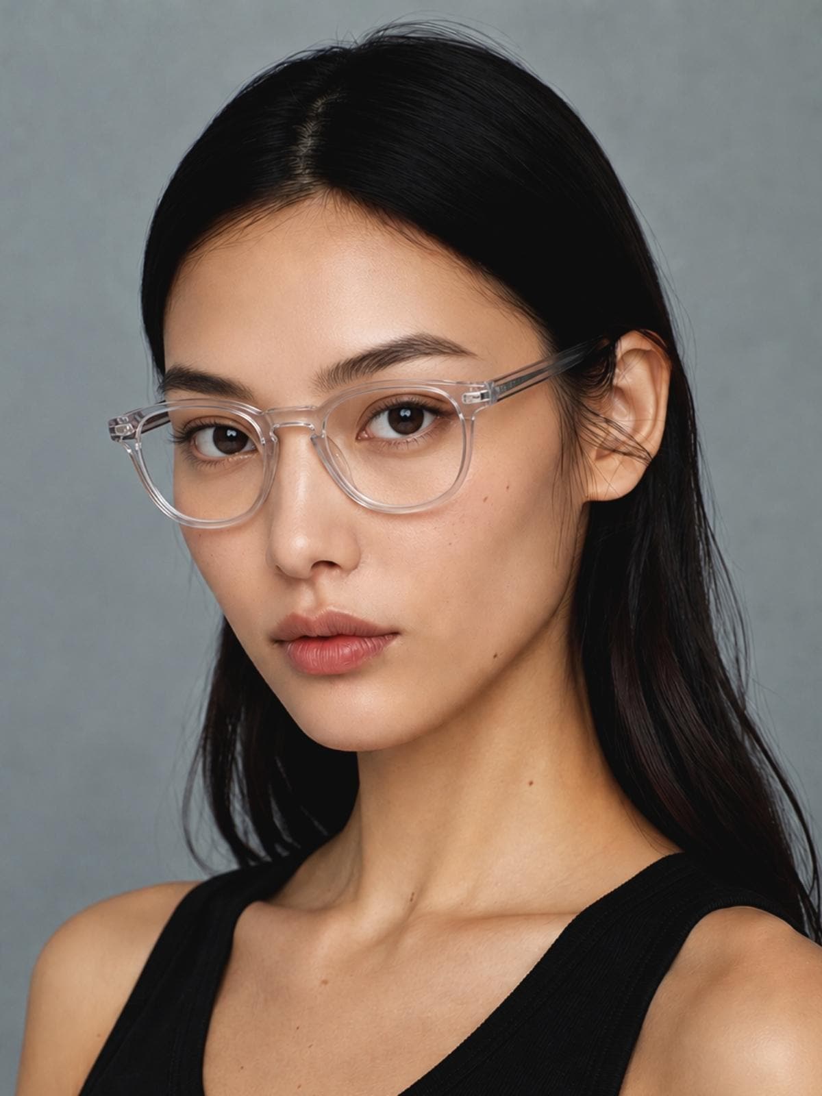 Clear Eyeglasses | Korean Design Square Frame | Unisex Acetate Glasses | Lightweight Durable Eyewear