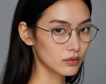 Minimal Minimalistische Titan Brille |  Schlanker runder quadratischer Rahmen |  Leichte optische Alltagsbrille | koreanisches Design