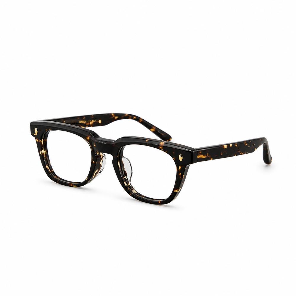 Tortoiseshell Eyeglasses | Korean Design Square Frame | Unisex Acetate Glasses | Lightweight Durable Eyewear — view 3