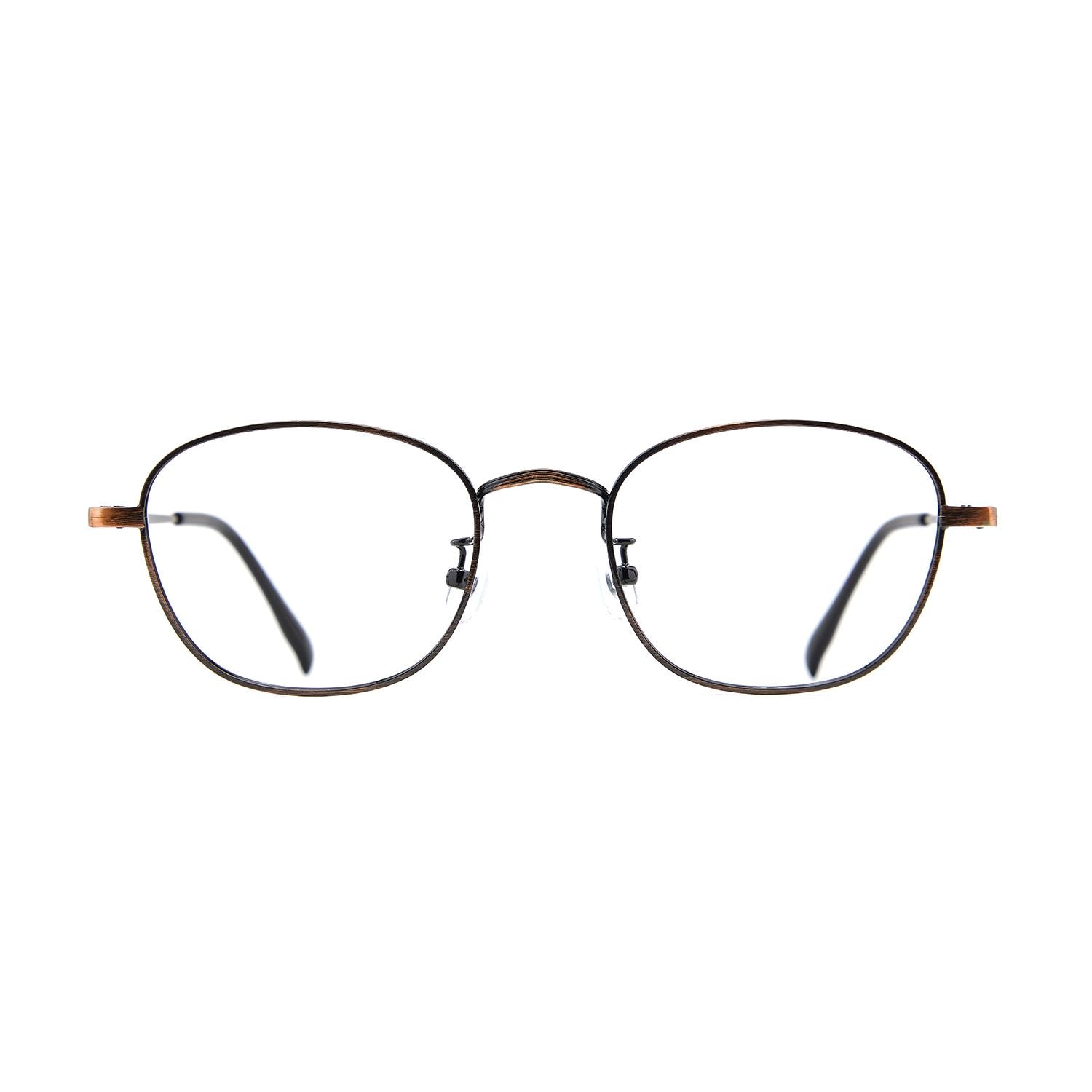 Minimal Oval Metal Eyeglasses – Korean Design, Lightweight Bronze Frame, Everyday Modern Classic — view 3
