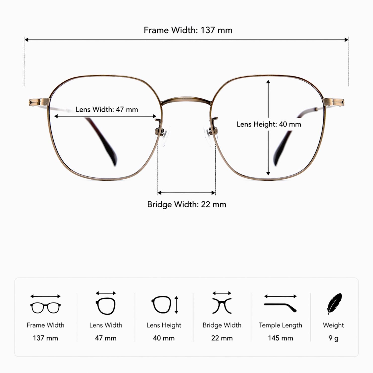 Minimal Gold Square Metal Glasses, Lightweight Korean Design Eyewear — view 8