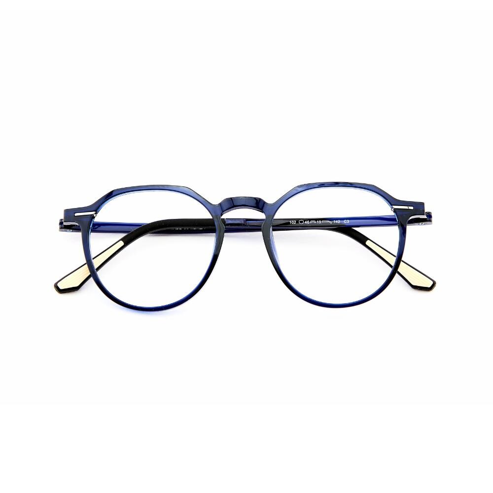 Everyday Lightweight Eyeglasses | Minimalist Korean Design Asian Fit | Ultem transparent blue Frame — view 5