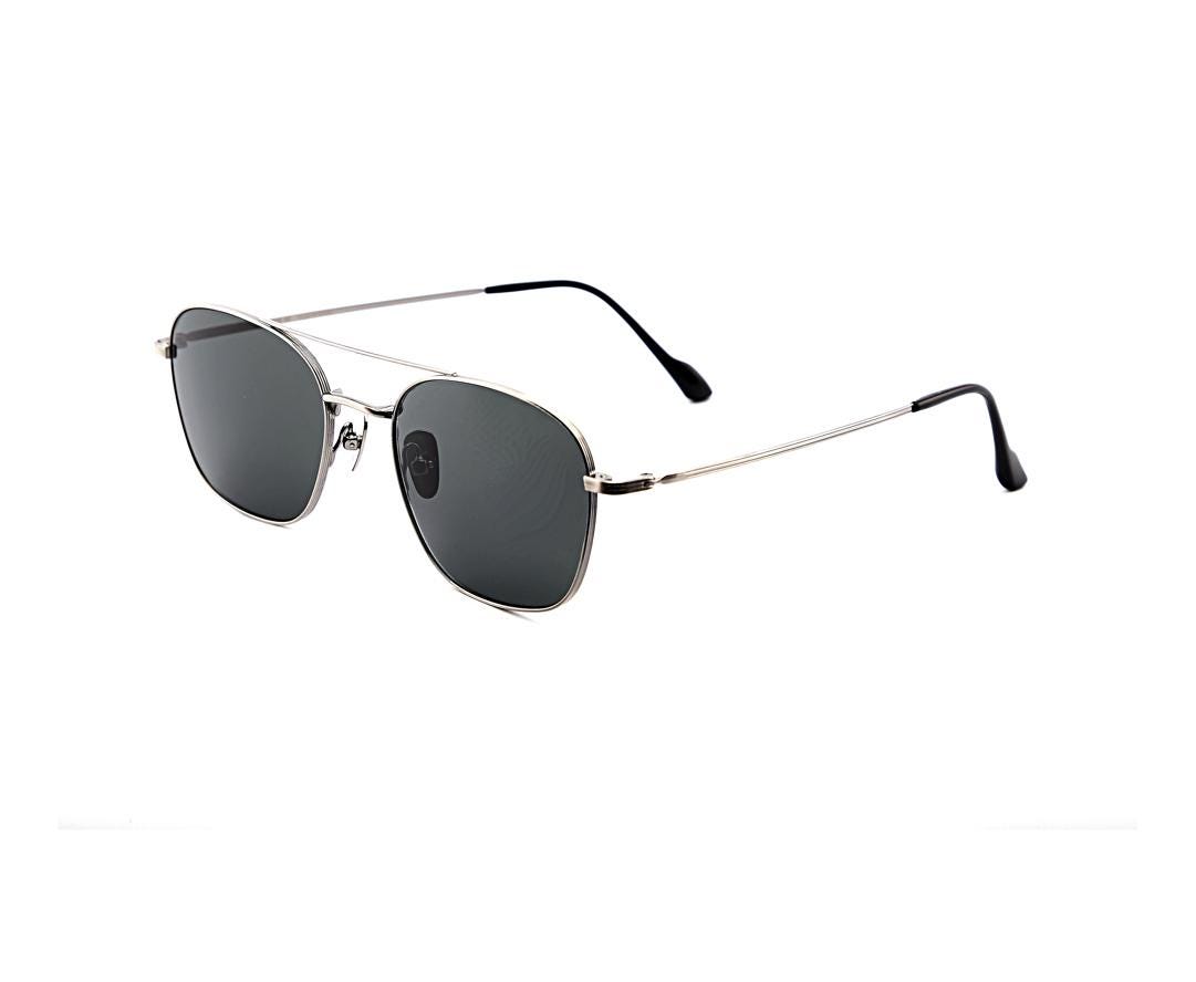 Silver Square Aviator Sunglasses | Polarized Metal Frame Sunglasses | Korean UV400 Eyewear | Lightweight Unisex Double Bridge Shades — view 8