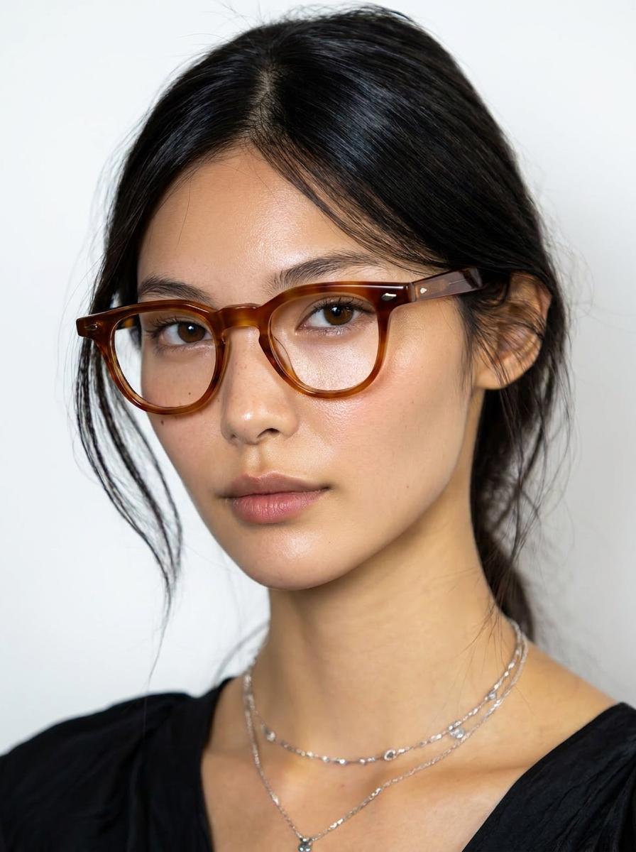amber acetate frame | Korean Design Frame | Unisex Acetate Glasses | Lightweight Durable Eyewear