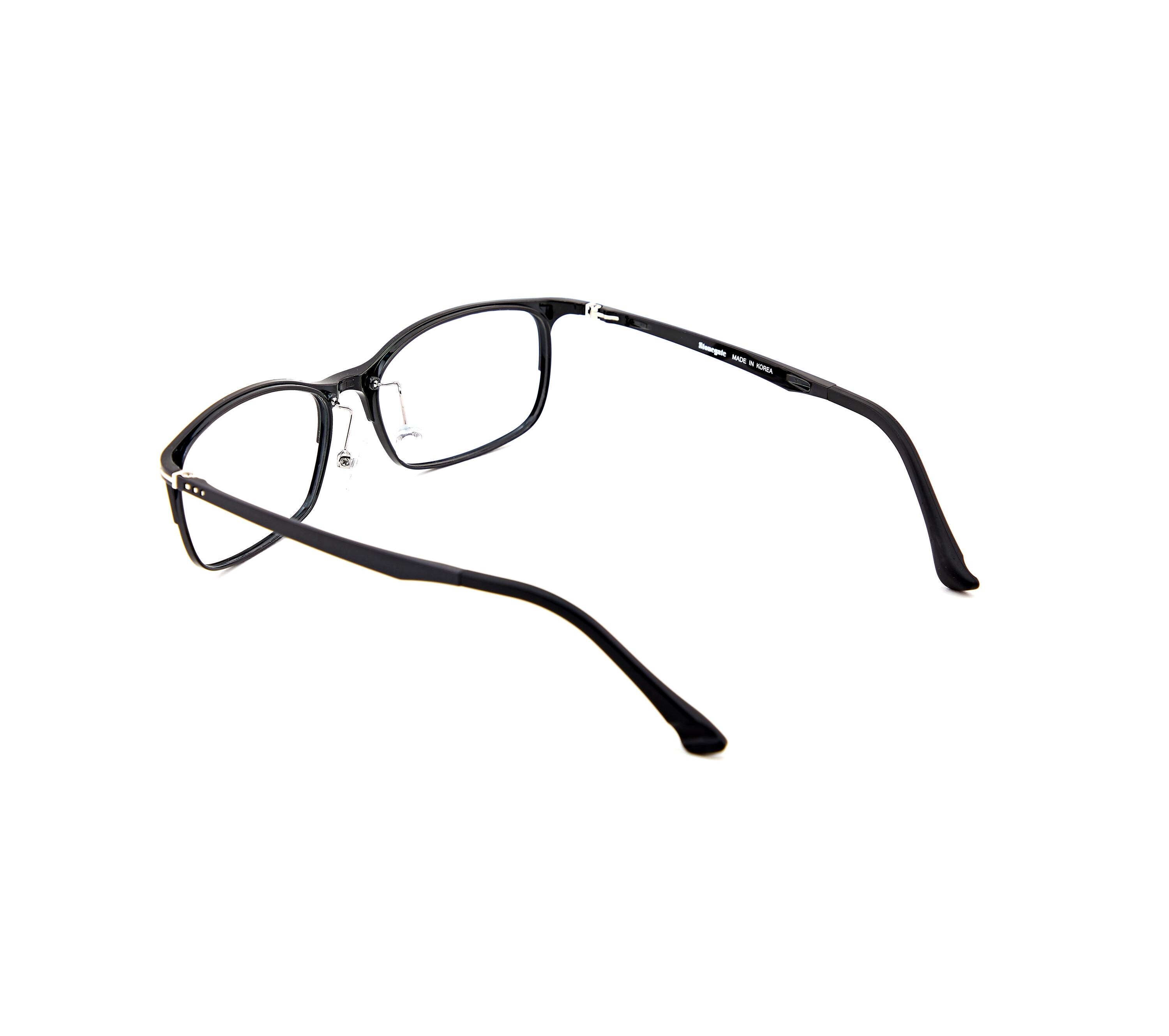 Minimal Black Ultem Eyeglasses, Lightweight Korean Design Asian Fit Optical Frame — view 6