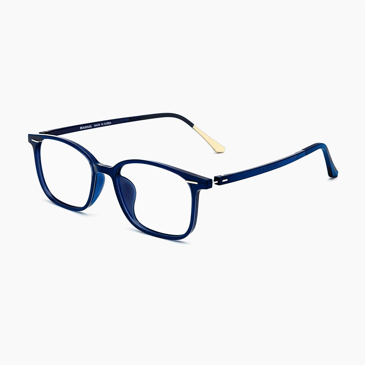 Transparent Blue Square Eyeglasses – Lightweight Ultem, Korean Minimal Design — view 3