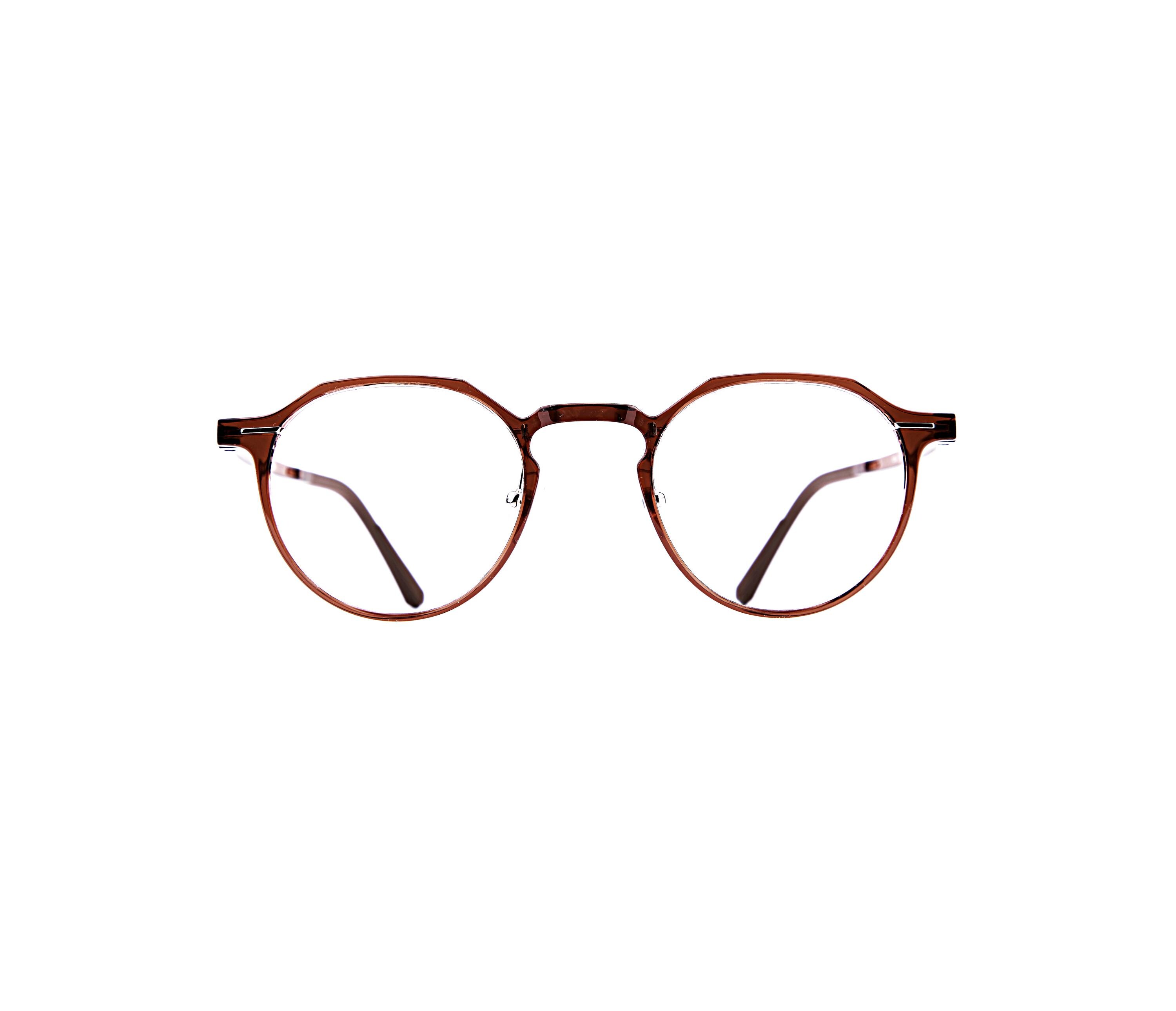 Everyday Lightweight Eyeglasses | Minimalist Korean Design Asian Fit | Round Ultem Brown Frame — view 2