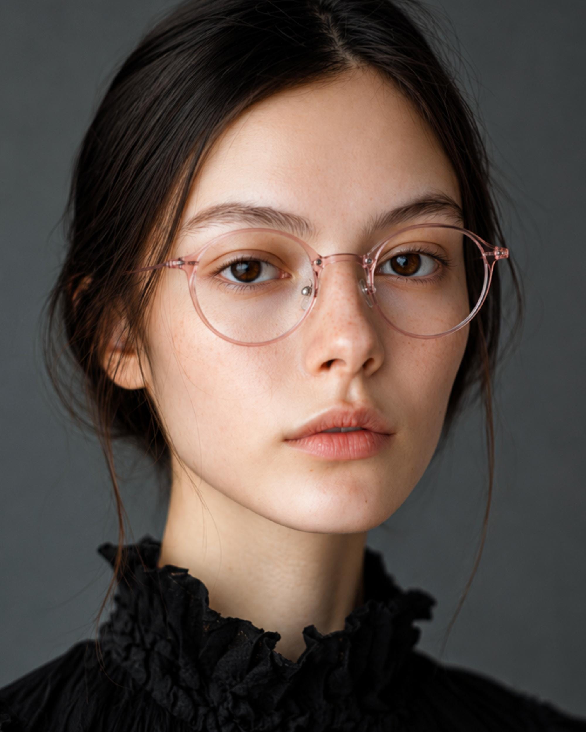 Ultra Lightweight Ultem Round Eyeglasses | Transparent Pink Optical Frame | Korean Eyewear | Unisex Frame