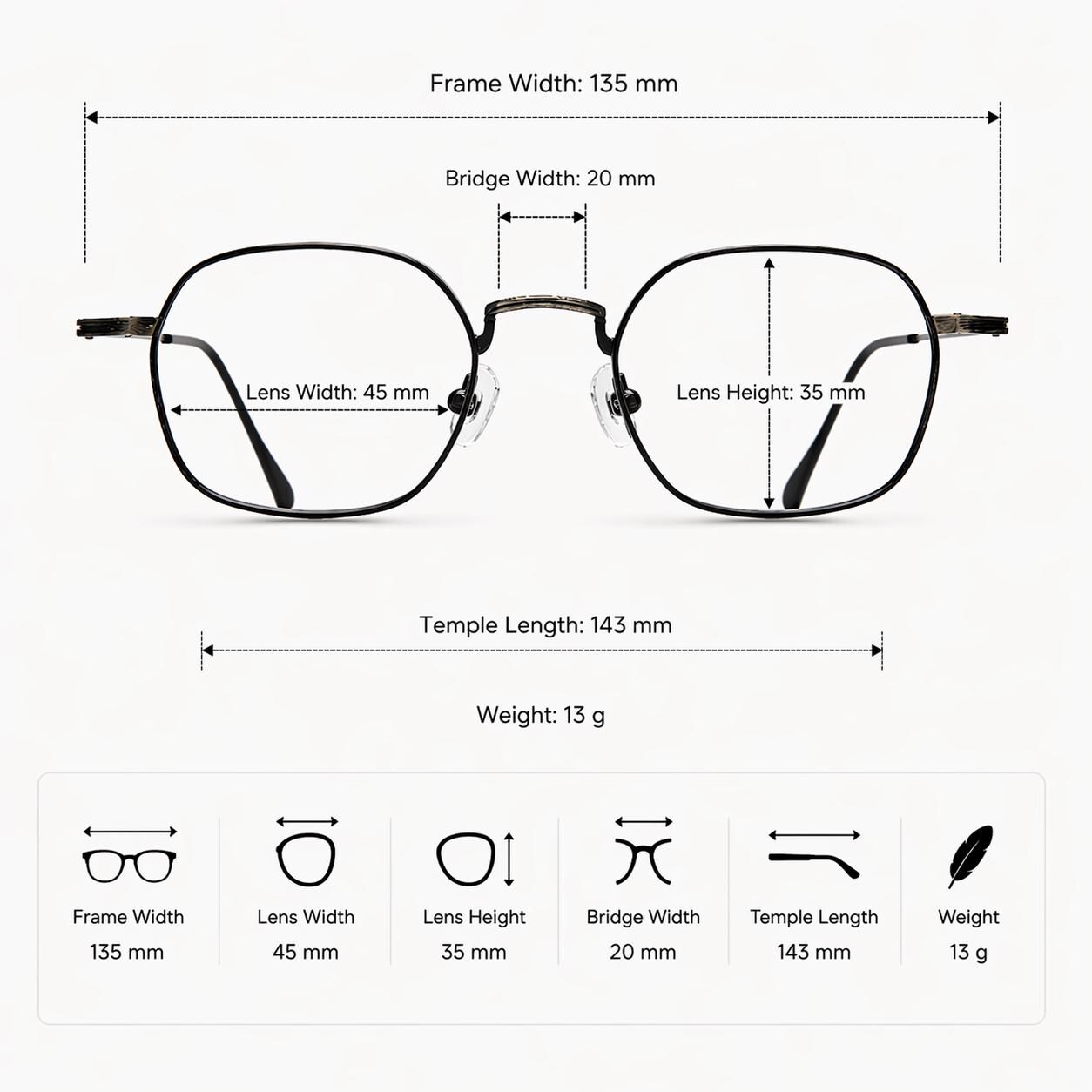 Minimal Metal Eyeglasses – Korean Design, Lightweight Rudted Feel Frame, Everyday Modern Classic — view 8