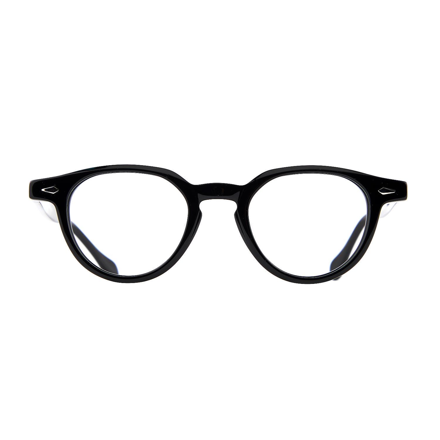 Minimalist Black Round Acetate Eyeglasses, Lightweight Korean Design, Unisex Optical Frame — view 2