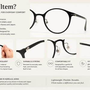 Pode incluir: &Oacute;culos pretos de Ultem com um design de arma&ccedil;&atilde;o leve e flex&iacute;vel. O infogr&aacute;fico mostra os &oacute;culos, uma haste flex&iacute;vel, uma dobradi&ccedil;a de metal, almofadas nasais ajust&aacute;veis e uma ponta curva, destacando um peso de 12g.