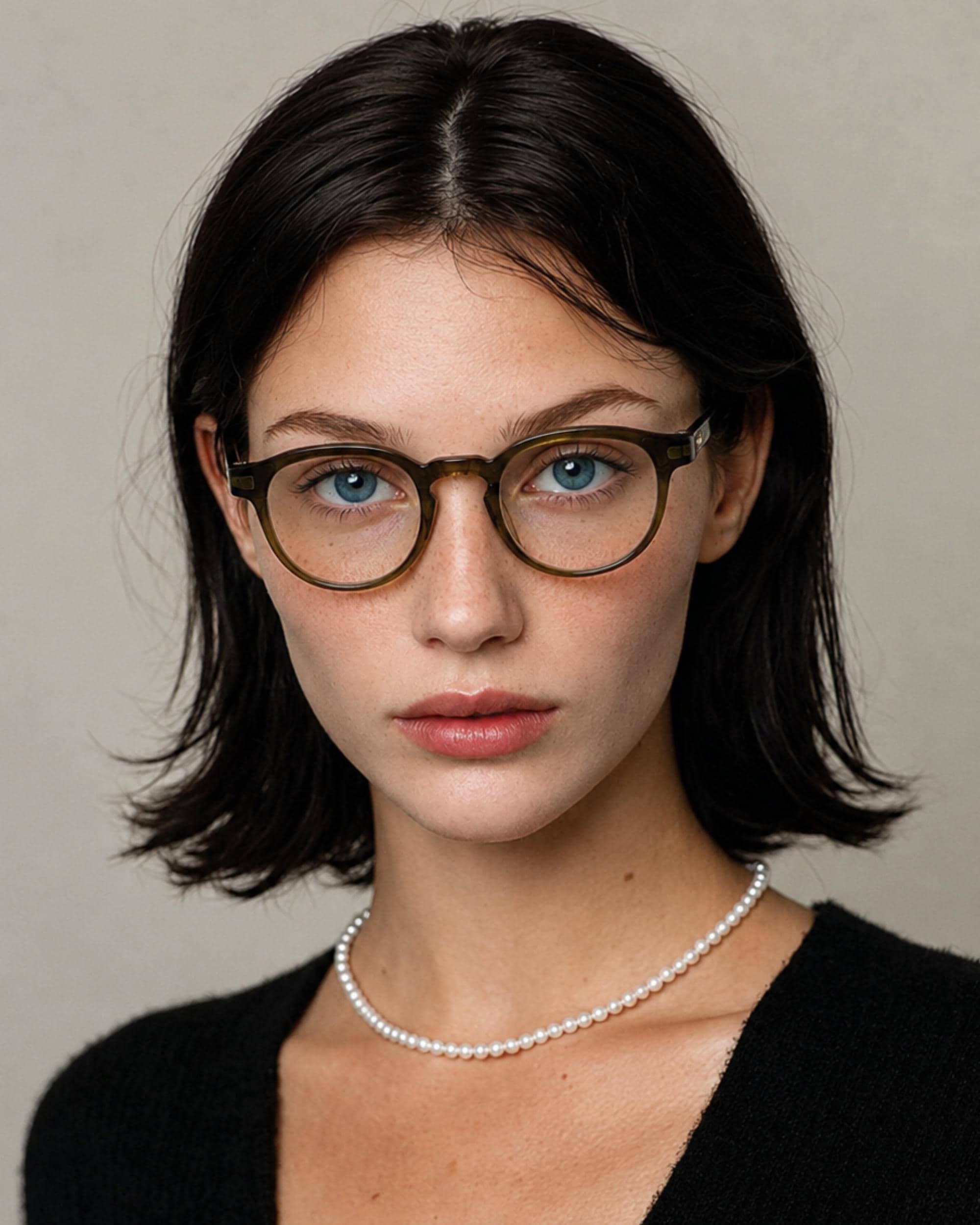 Olive Green Acetate Eyeglasses | Korean Design Unisex  Glasses