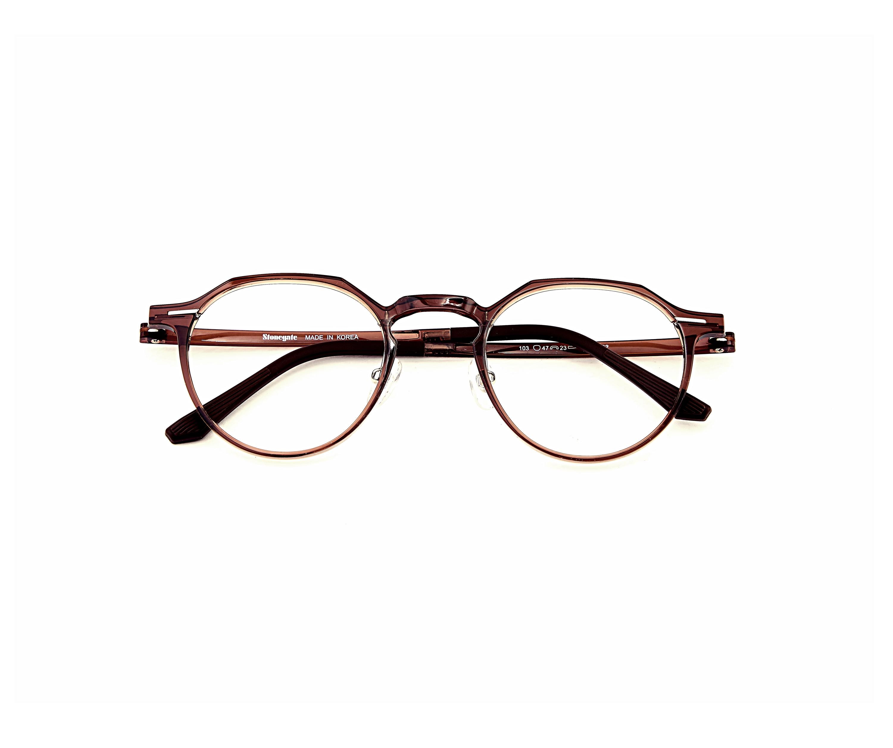 Everyday Lightweight Eyeglasses | Minimalist Korean Design Asian Fit | Round Ultem Brown Frame — view 7