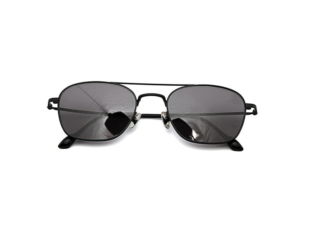 Square Aviator Sunglasses | Lightweight Black Metal Frame | Polarized UV | Korean Designer Eyewear | Unisex — view 7