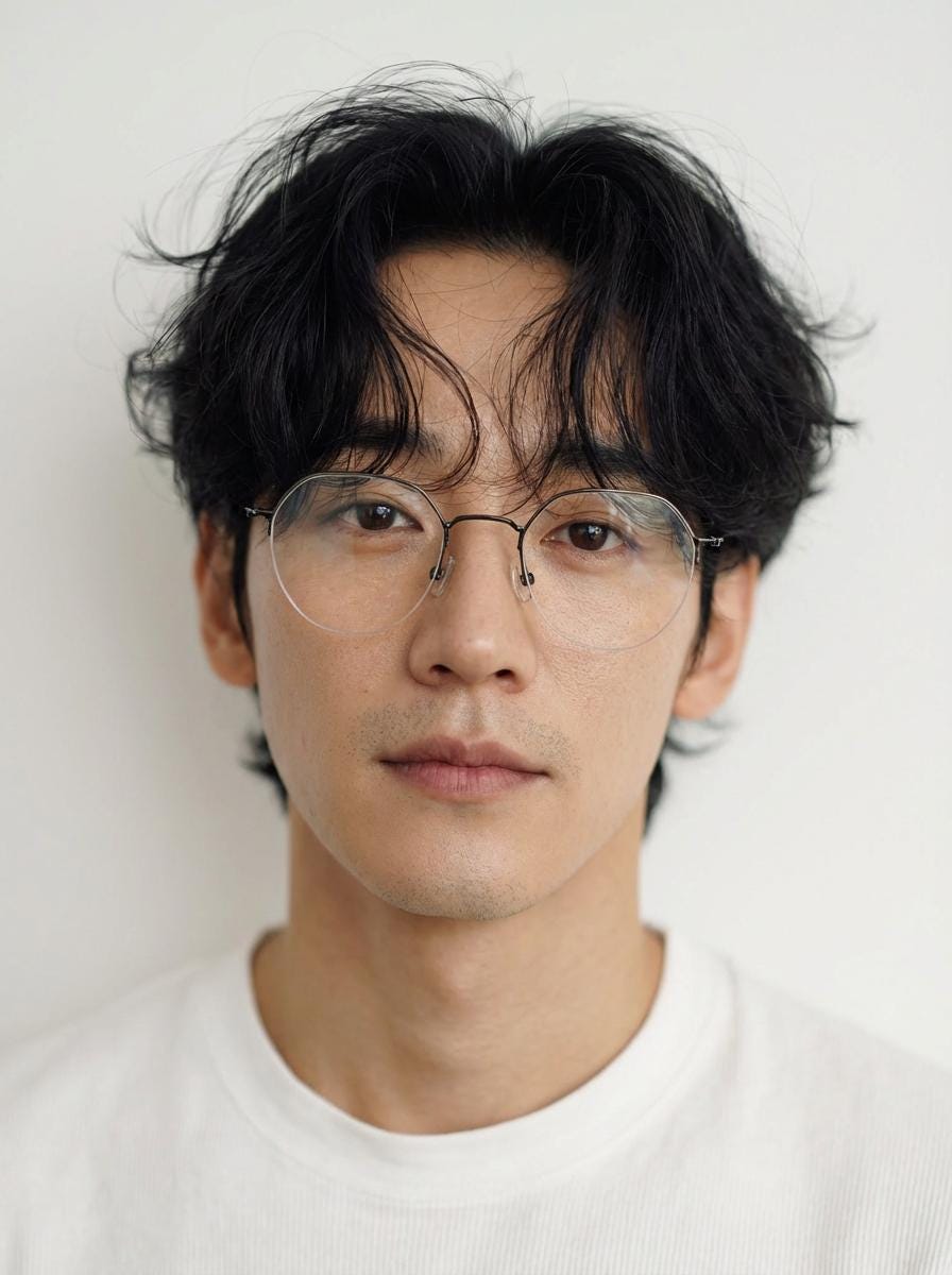 Minimal Half-Rim Metal Eyeglasses – Ultra Lightweight Korean Design, Asian Fit — view 4
