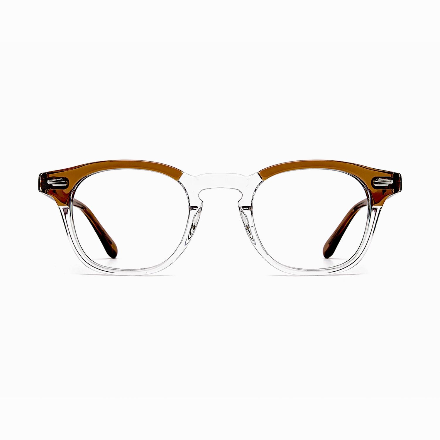 Clear Brown Square Eyeglasses | Korean Acetate Frame | Everyday Minimal Glasses | Medium Fit Optical Frame — view 2