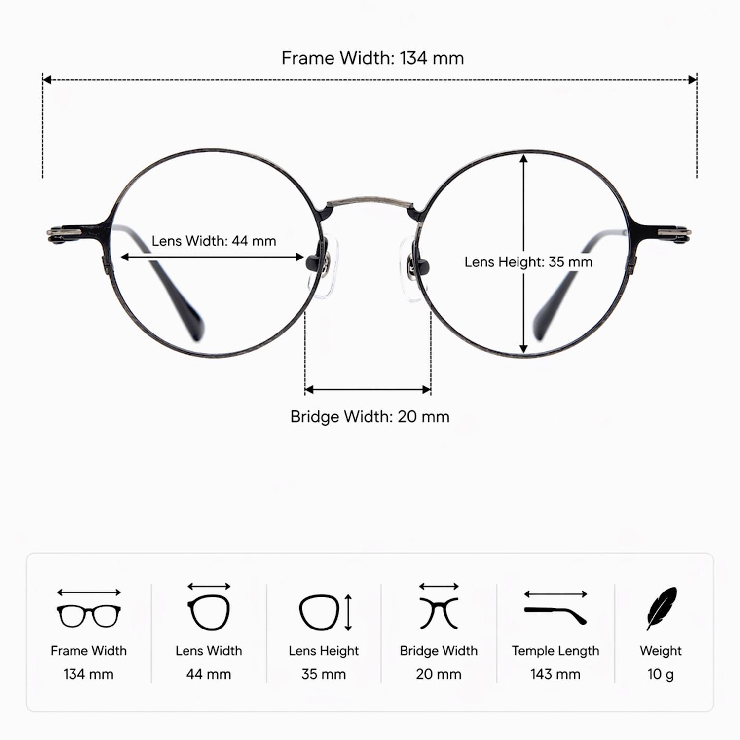 Minimalist Round Metal Glasses – Lightweight Frame, Made in Korea — view 10