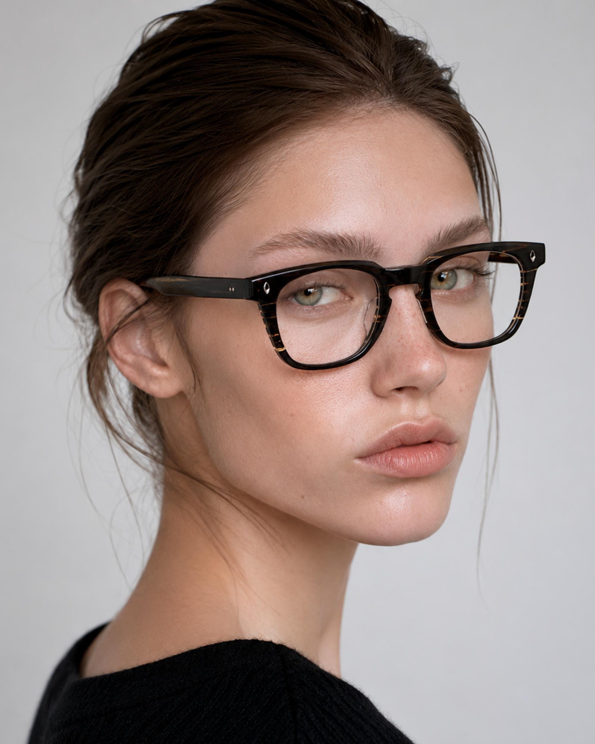 Classic Black Tortoise Acetate Eyeglasses | Minimalist Korean Optical Frame | Unisex Eyewear | Premium Everyday Eyewear