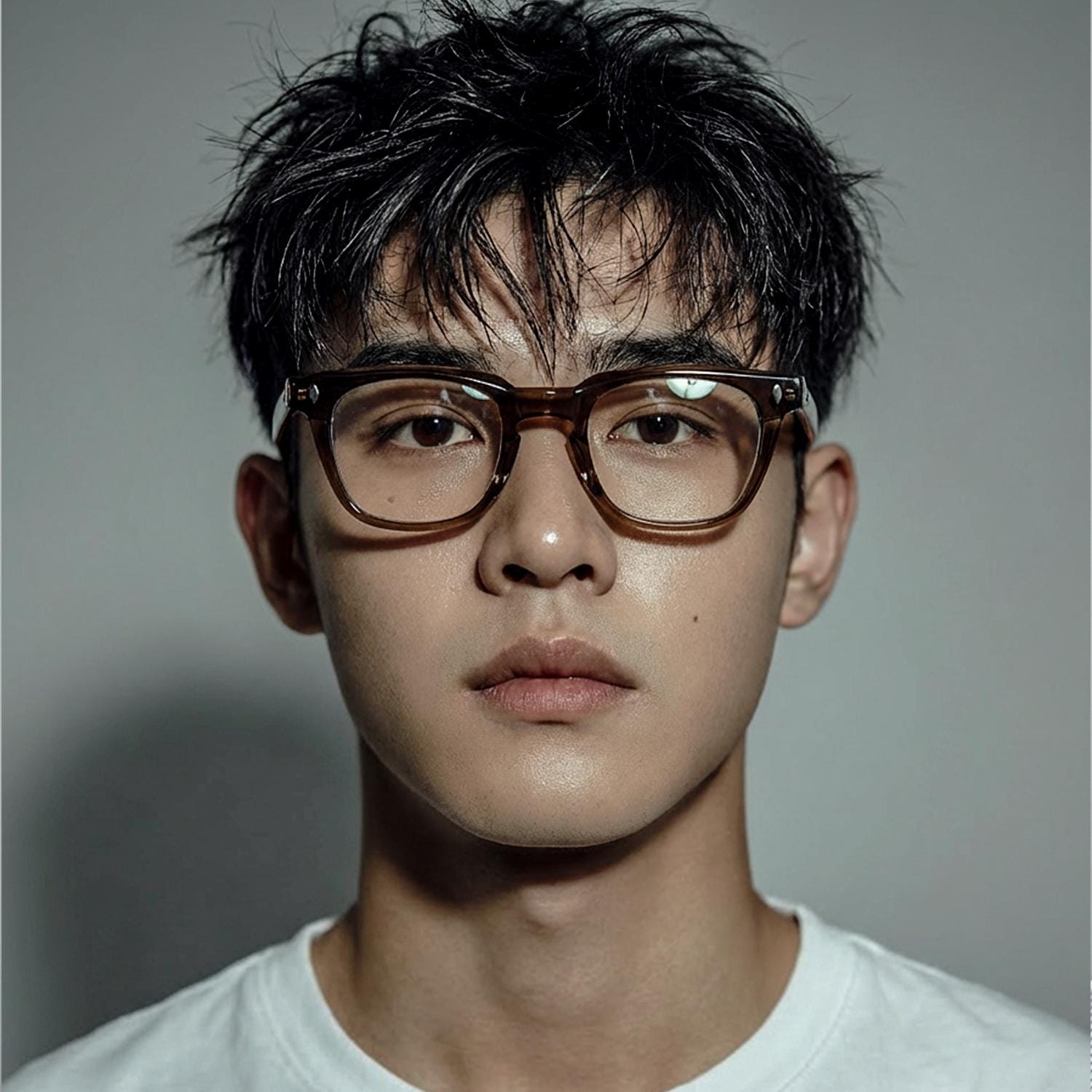 Brown Acetate Eyeglasses, Classic Square Frame, Lightweight Everyday Glasses, Unisex Korean Style Optical Frame — view 10