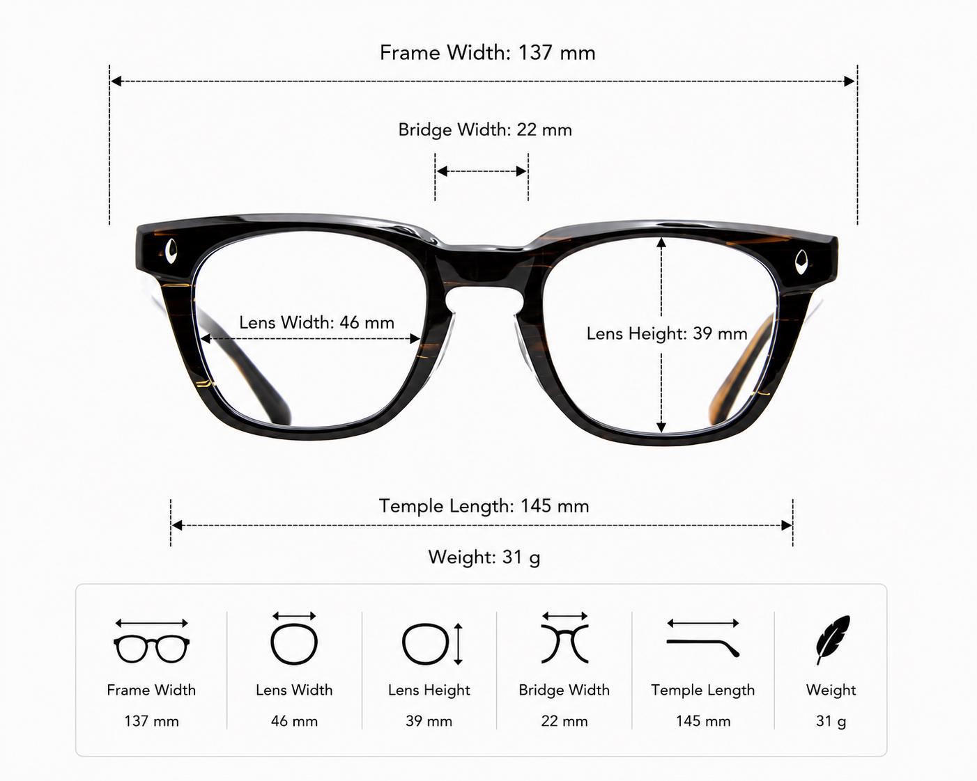 Classic Black Tortoise Acetate Eyeglasses | Minimalist Korean Optical Frame | Unisex Eyewear | Premium Everyday Eyewear — view 10