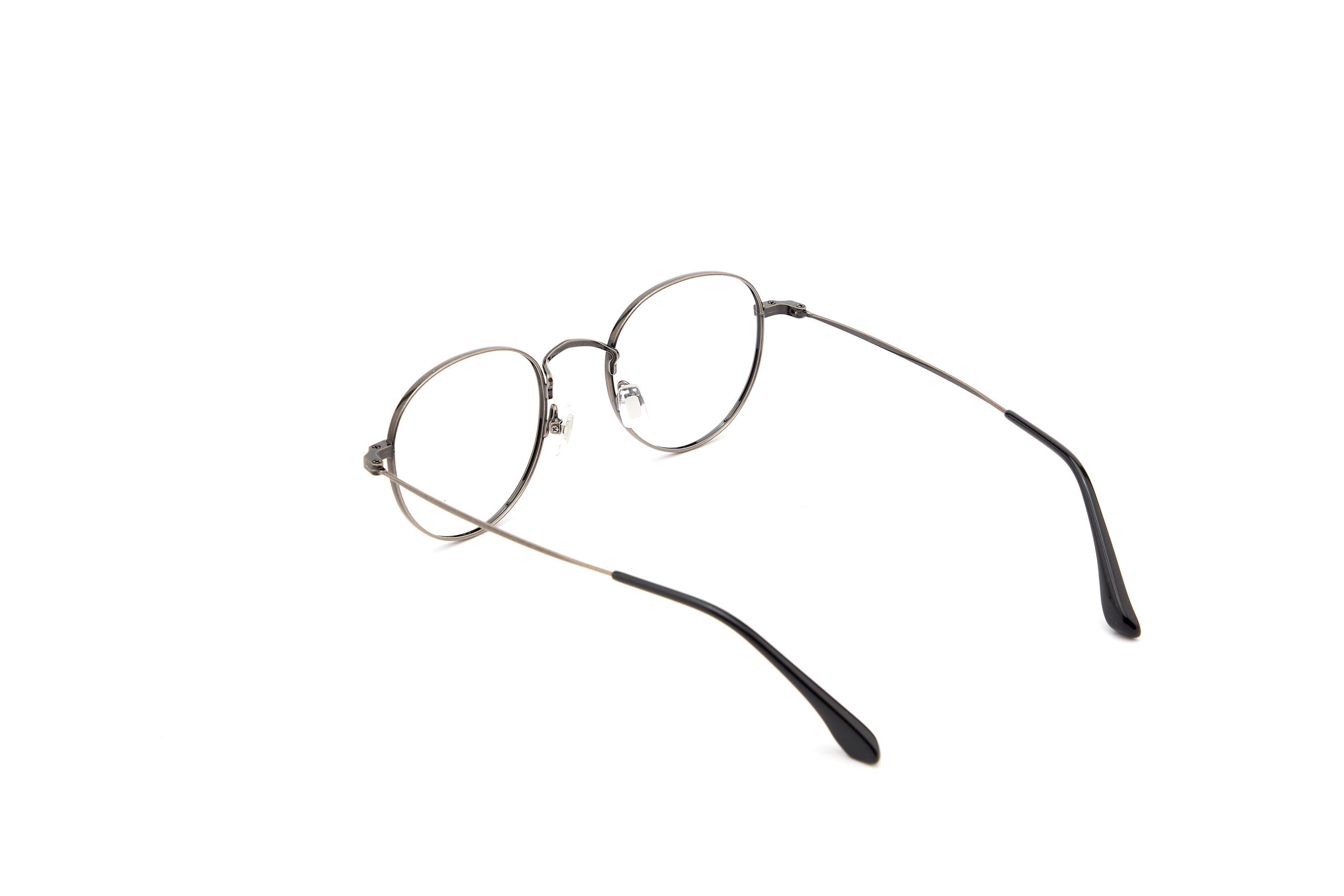 Muted Silver Metal Oval Glasses, Lightweight Korean Minimal Eyewear — view 4
