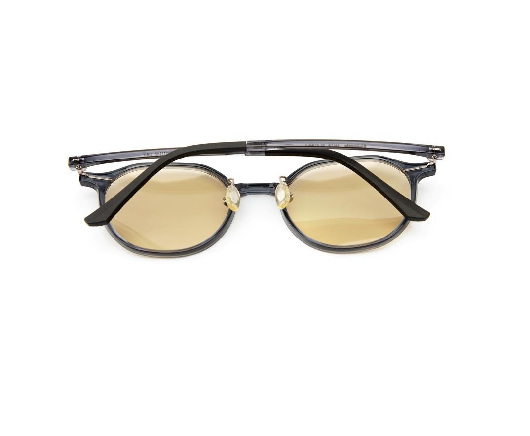 Ultra Lightweight Ultem Round Sunglasses | Yellow Tint Minimalist Korean Eyewear — view 10