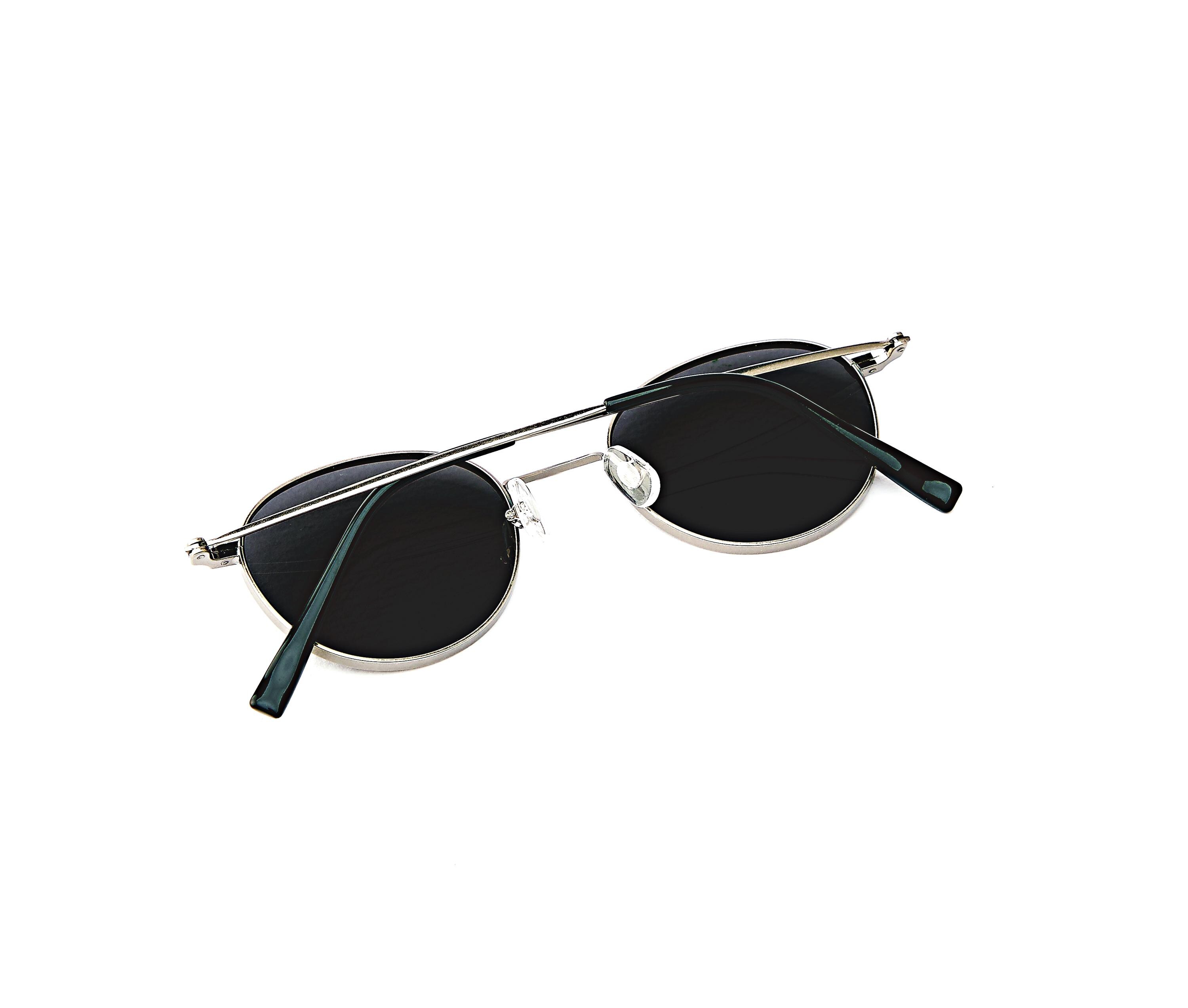 Minimal Round Metal Sunglasses, Lightweight Korean Design Eyewear — view 6