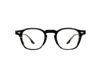 Smoky Charcoal Tortoise Eyeglasses | Korean Design Square Frame | Unisex Acetate Glasses | Lightweight Durable Eyewear