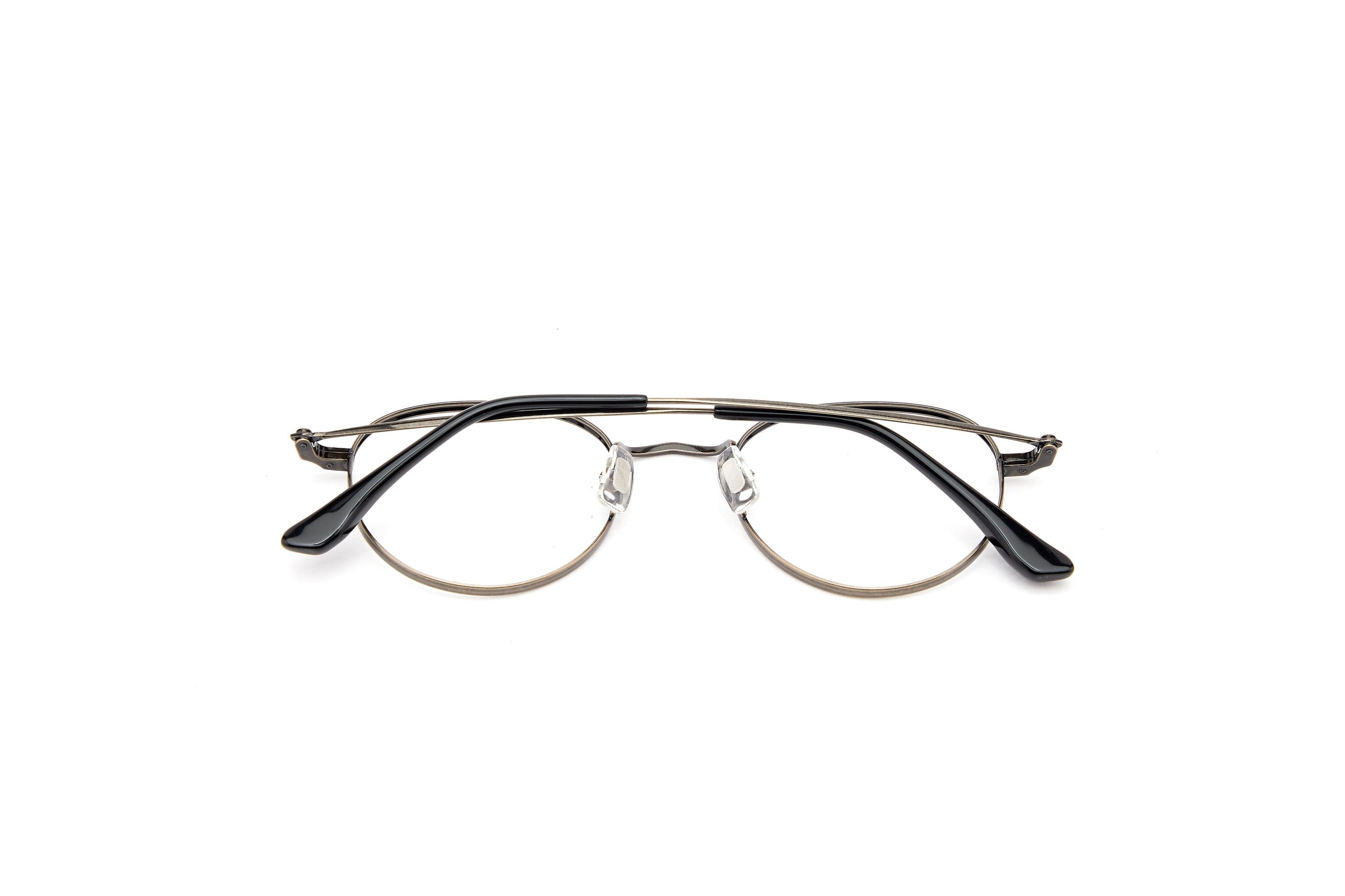 Muted Silver Metal Oval Glasses, Lightweight Korean Minimal Eyewear — view 7