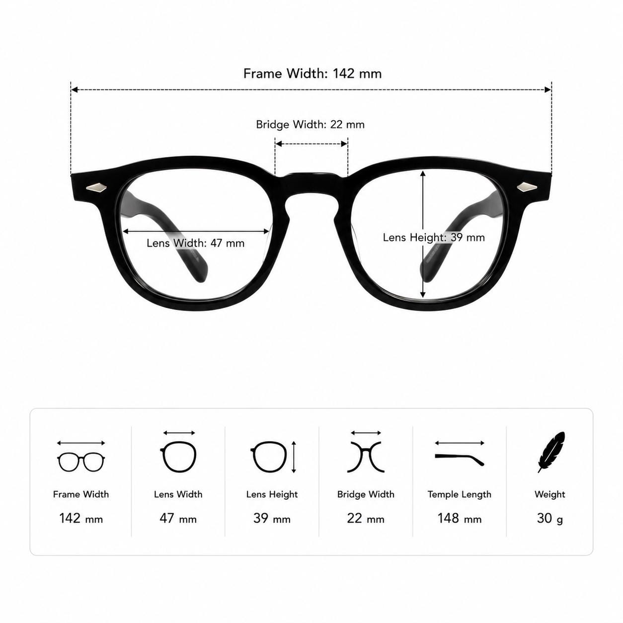 Classic Black Acetate Eyeglasses | Timeless Eyewear | Unisex | Korean Design Frame — view 6