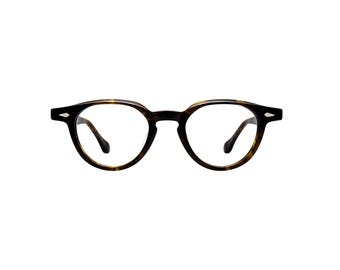Brown Acetate Eyeglasses, Classic Square Frame, Lightweight Everyday Glasses, Unisex Korean Style Optical Frame