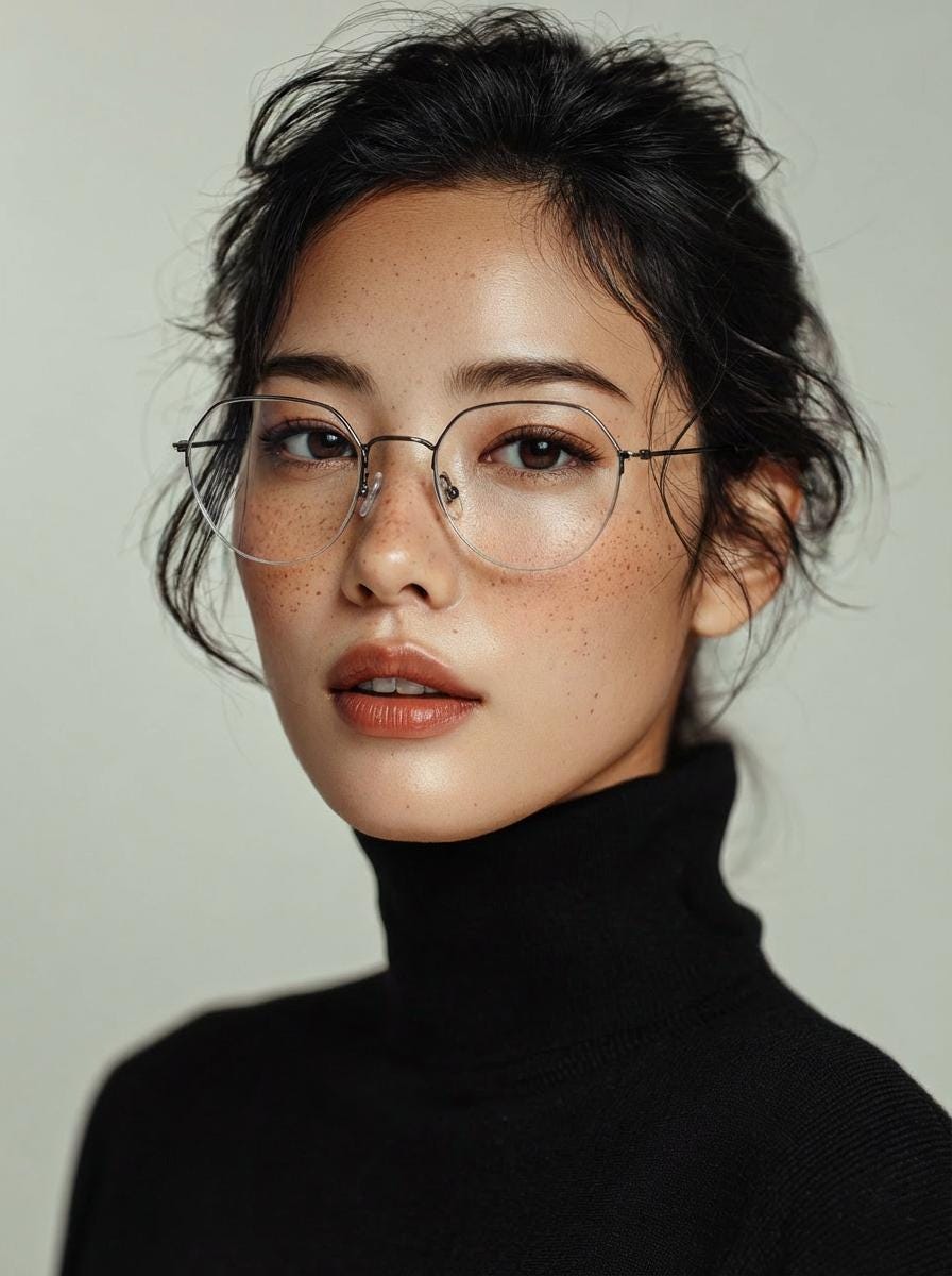 Minimal Half-Rim Metal Eyeglasses – Ultra Lightweight Korean Design, Asian Fit — view 5