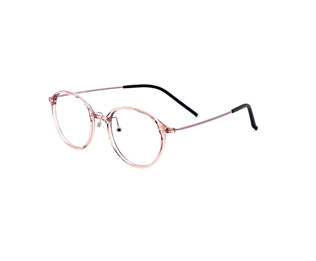 Ultra Lightweight Ultem Round Eyeglasses | Transparent Pink Optical Frame | Korean Eyewear | Unisex Frame — view 3