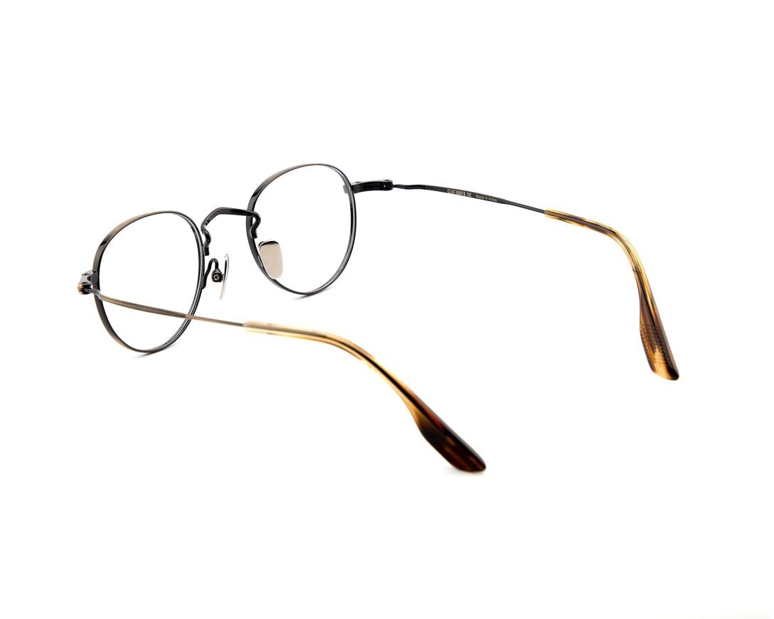 Minimalist Round Eyeglasses, Bronze Gold Metal Frame, Small 43mm Round Glasses, Titanium Nose Pads, Made in Korea, Lightweight Optical Frame — view 8