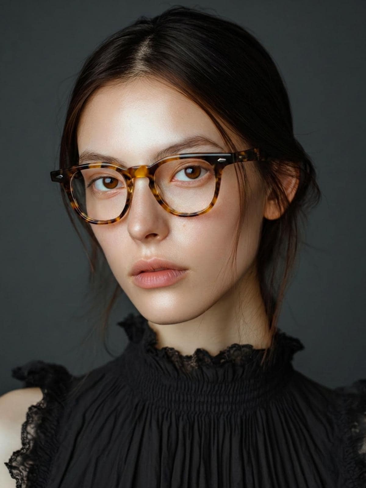 Tortoiseshell Eyeglasses | Korean Design Square Frame | Unisex Acetate Glasses | Lightweight Durable Eyewear