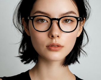 Classic Black Acetate Eyeglasses |  Timeless Eyewear |  Unisex | Korean Design Frame