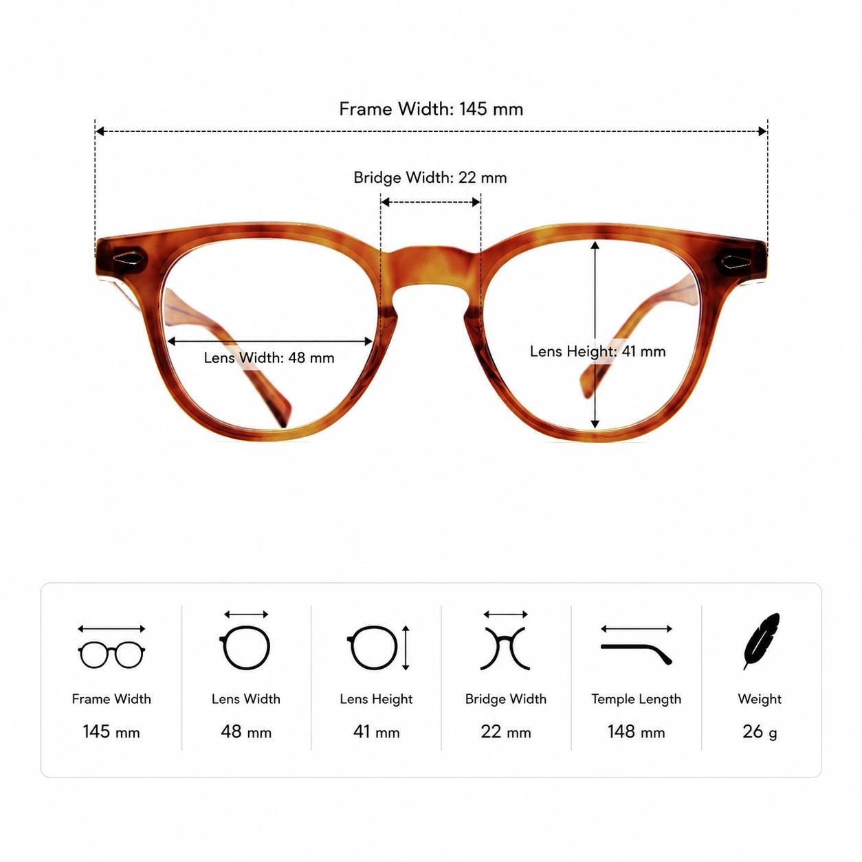 amber acetate frame | Korean Design Frame | Unisex Acetate Glasses | Lightweight Durable Eyewear — view 6