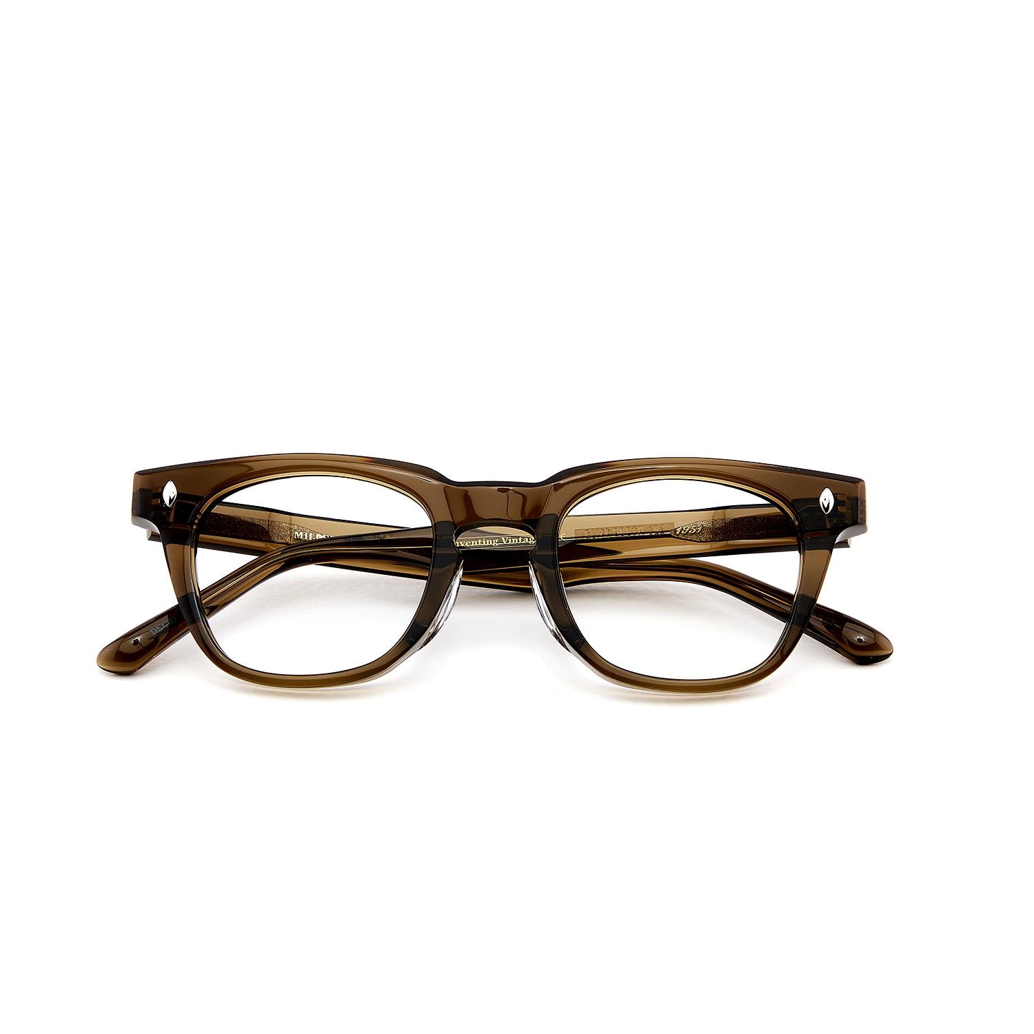 Brown Acetate Eyeglasses, Classic Square Frame, Lightweight Everyday Glasses, Unisex Korean Style Optical Frame — view 5