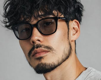 Minimale schwarze quadratische Sonnenbrille | koreanisches Design | Leichte, bequeme Passform