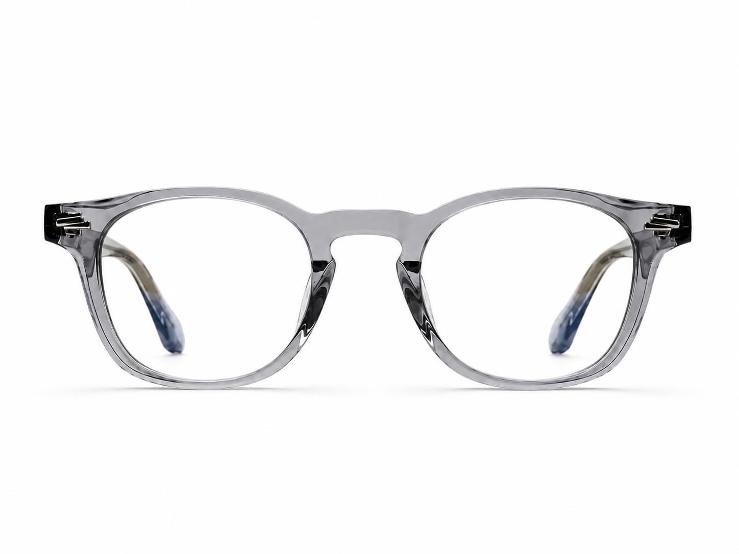 Clear Gray Eyeglasses | Korean Design Square Frame | Unisex Acetate Glasses | Lightweight Eyewear — view 2