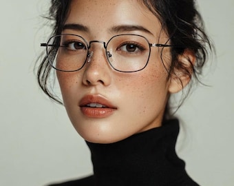 Minimale Metallbrille - koreanisches Design, leichter gerosteter Rahmen, moderner Klassiker für jeden Tag