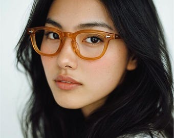 amber acetate frame | Korean Design Frame | Unisex Acetate Glasses | Lightweight Durable Eyewear