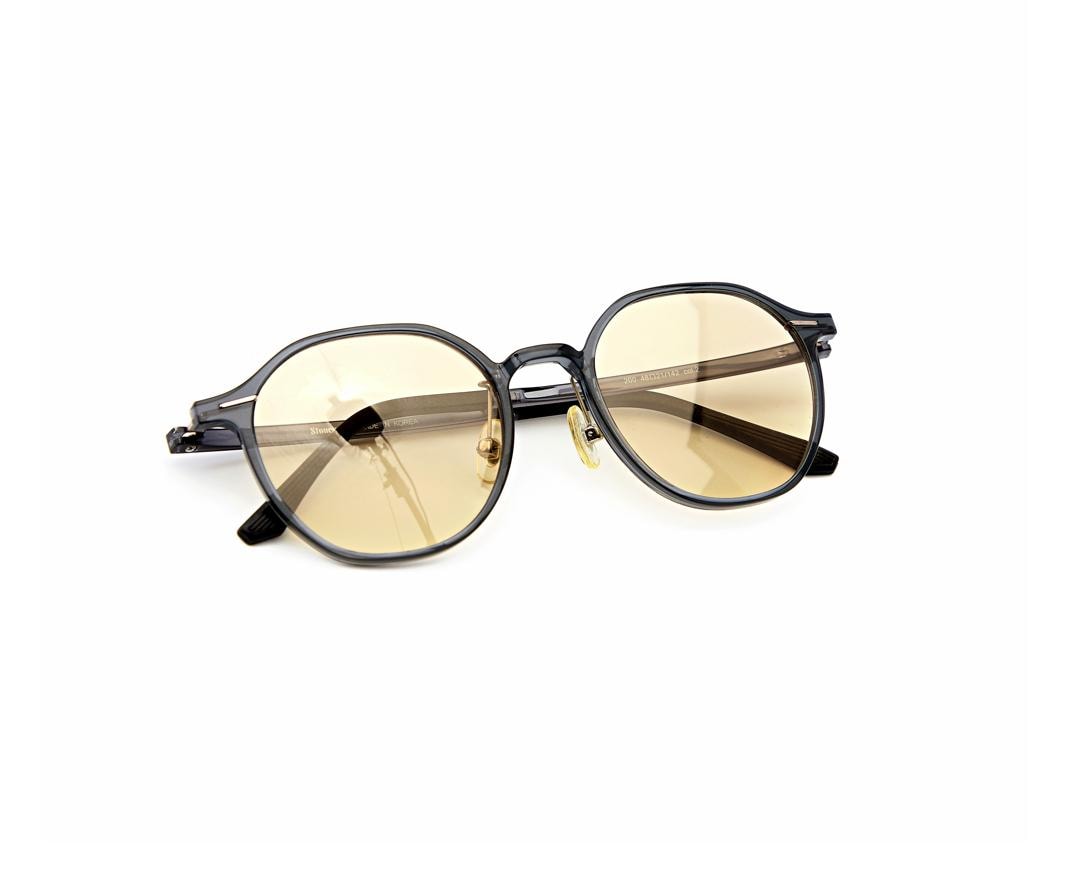 Ultra Lightweight Ultem Round Sunglasses | Yellow Tint Minimalist Korean Eyewear — view 8