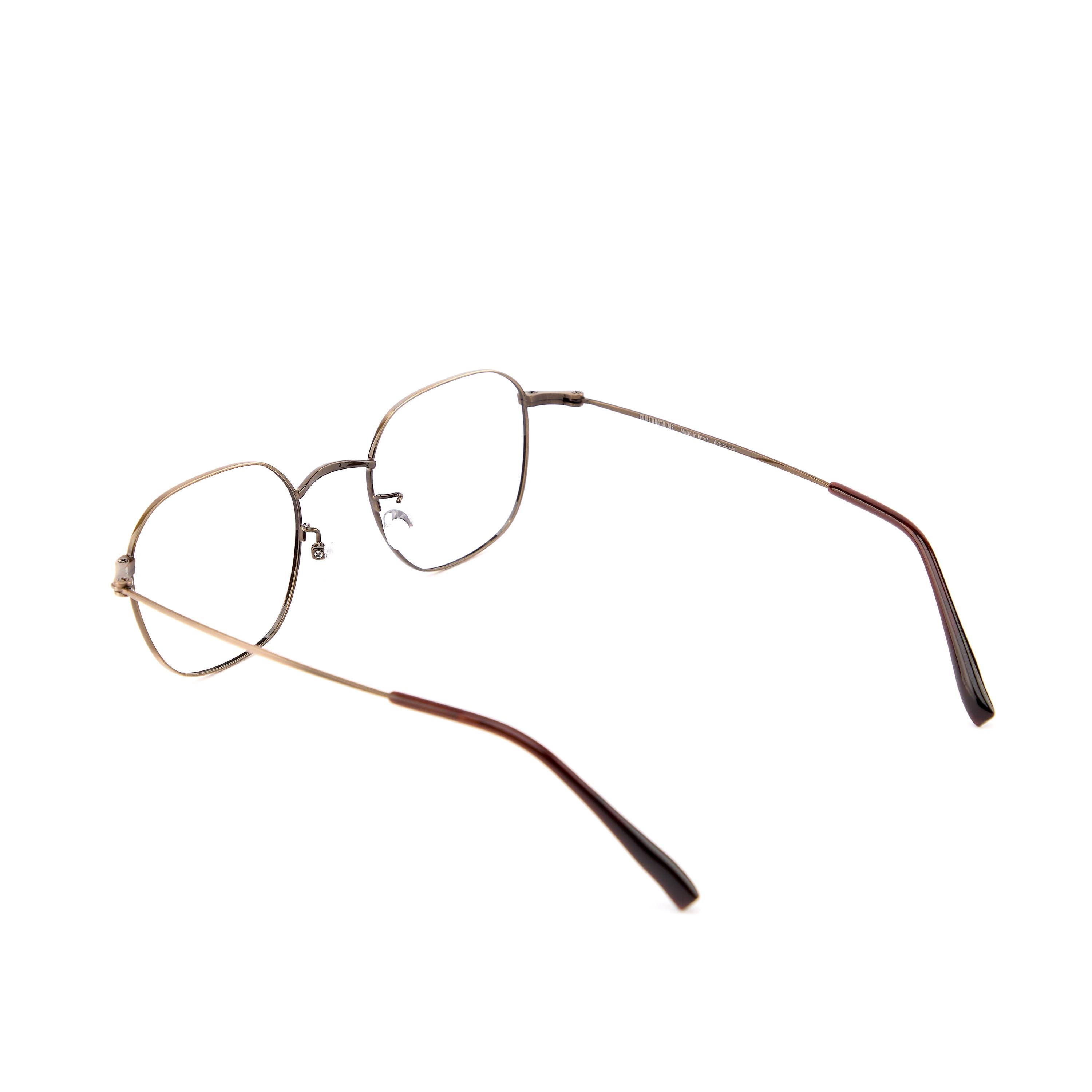 Minimal Gold Square Metal Glasses, Lightweight Korean Design Eyewear — view 5
