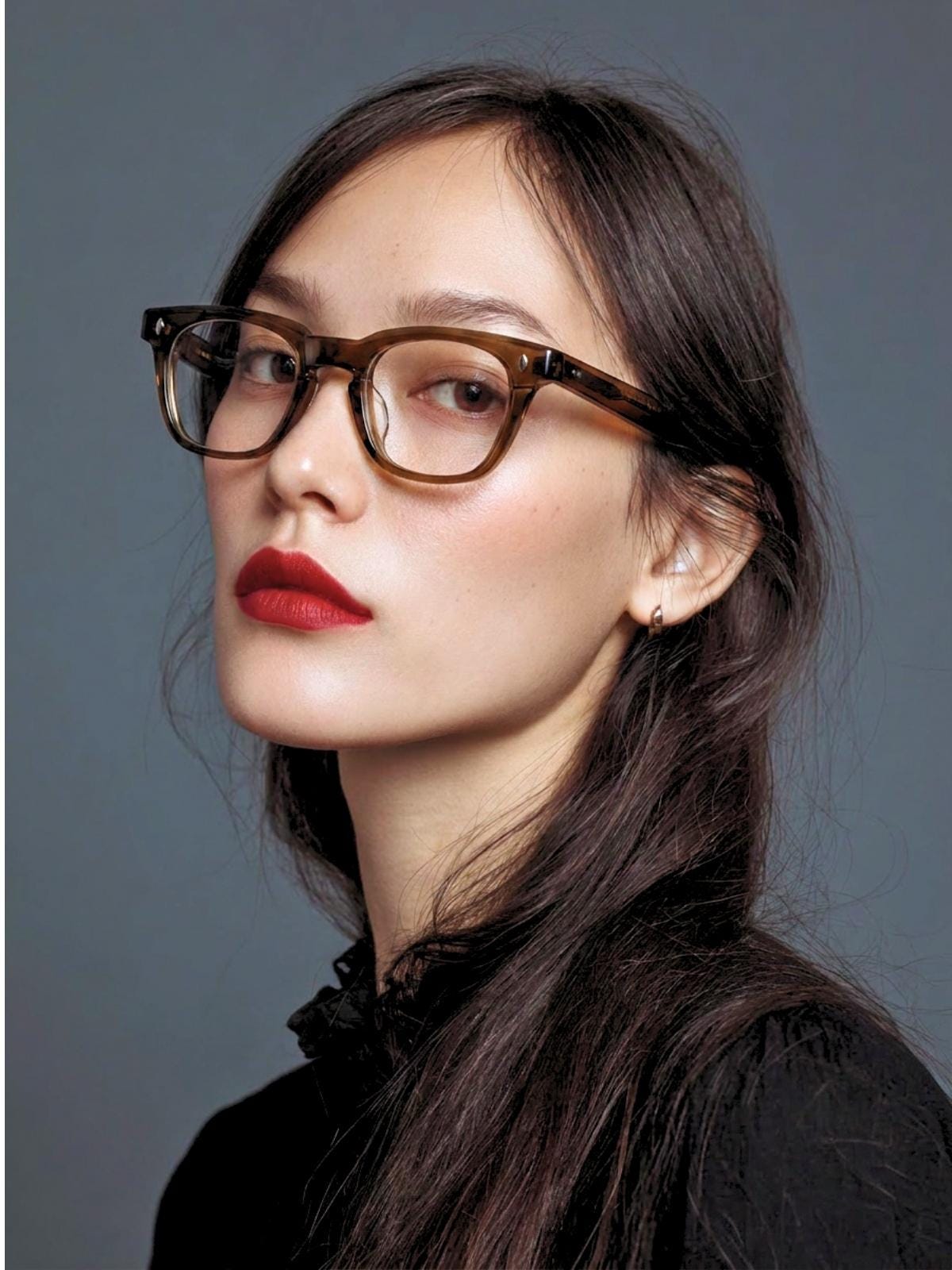 Brown Acetate Eyeglasses, Classic Square Frame, Lightweight Everyday Glasses, Unisex Korean Style Optical Frame