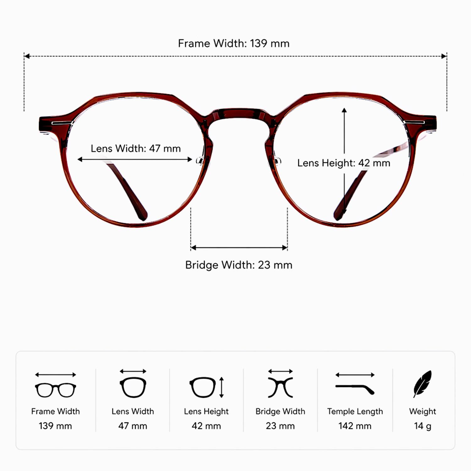 Everyday Lightweight Eyeglasses | Minimalist Korean Design Asian Fit | Round Ultem Brown Frame — view 9