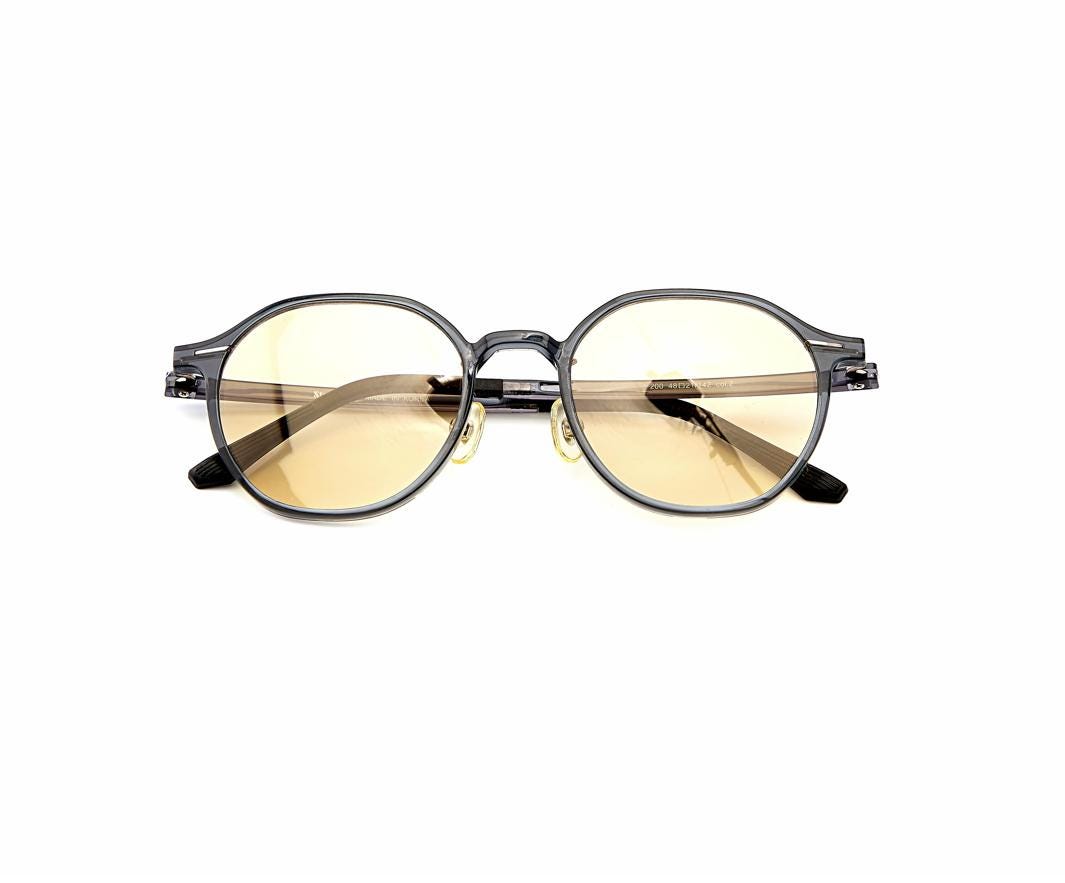 Ultra Lightweight Ultem Round Sunglasses | Yellow Tint Minimalist Korean Eyewear — view 6