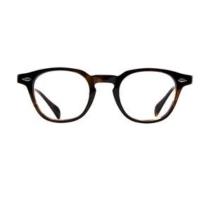 May include: Tortoiseshell-patterned eyeglasses with a rounded frame shape. The frames feature a dark brown and amber mottled finish with clear lenses. Small silver-toned diamond-shaped accents are visible on the outer corners of the frame front.